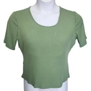 Fawnfit Basic Ribbed Fitted Tee with Built In Bra